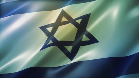 Israelische-CG-Flagge,-Perspektivische-Ansicht,-Realistisch-Mit-Filmischem-Aussehen-Und-Gefühl,-Mit-Seidiger-Textur,-Elegant,-Nahtlos-Im-Wind-Flatternd