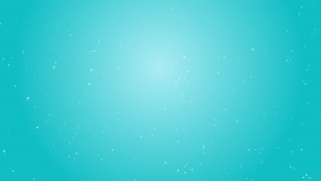 Peaceful-snowfall-with-CG-snowflakes-particles,-calm-animation-on-turquoise-background
