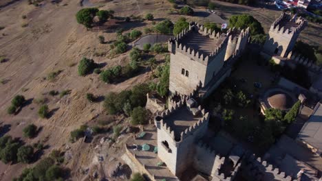 Castle-of-Almodovar-del-Rio,-Aerial-view-in-province-of-Cordoba,-Spain