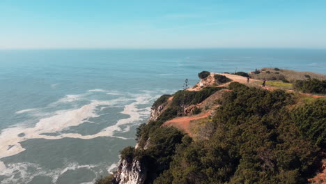 Drone-forward-shot-of-coast-in-Portugal