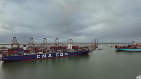 Cranes-handling-a-CMA-CGM-vessel-while-other-natuical-movements