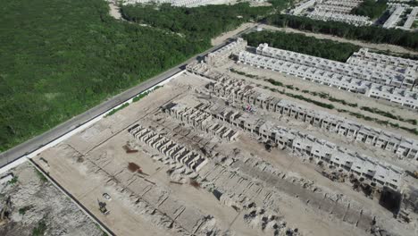 Aerial-capture-of-low-cost-housing-for-the-poor-in-Porto-Alto,-Mexico