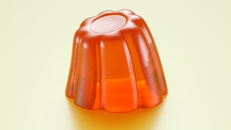Wobbly-single-orange-jelly-isolated-on-white-background.-Perfect-gelatin-or-jello-dessert-jiggling-in-seamlessly-looping-animation.-Cute,-beautiful,-delicious,-sweet-and-flavorful-moving-dessert.
