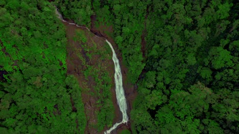 Aerial-unveiling-view-of-Bijagual-waterfall-cascade-in-remote-Costa-Rica