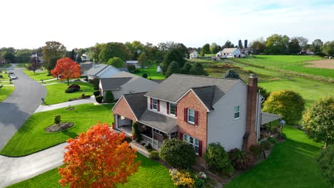 Aerial-establishing-shot-of-modern-new-home-in-USA