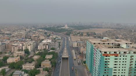 Vista-Aérea-De-La-Carretera-Ma-Jinnah,-Karachi,-Pakistán