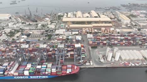 Container-Ship-Docked-at-KPT-Port-Karachi,-Pakistan