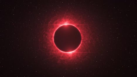 Eine-Kugel-Blockiert-Die-Sonne-Und-Erzeugt-Feuriges-Rotes-Licht-Im-Weltraum