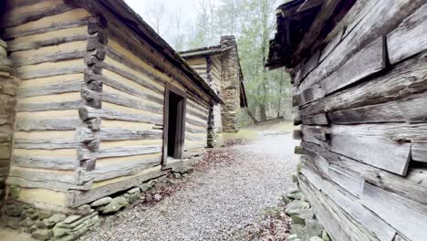 old-logs-and-tongue-and-groove-design-in-cabin-settlement-in-cades-cove-tennessee