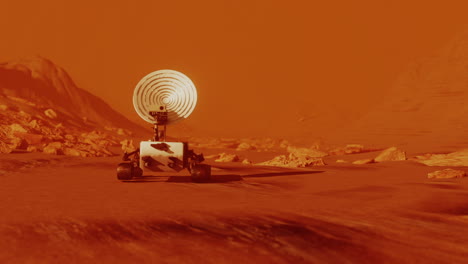 Rover-exploring-mars-red-planet-surface-sent-by-NASA