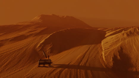 Verfolgung-Eines-Mars-Rovers-Auf-Der-Oberfläche-Des-Roten-Planeten