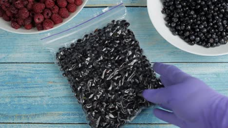 Packages-with-blueberries-in-zipper-plastic-bags-for-freezing.-Frozen,-preservation-berries-food