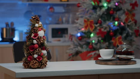 Empty-kitchen-decorated-with-christmas-ornaments