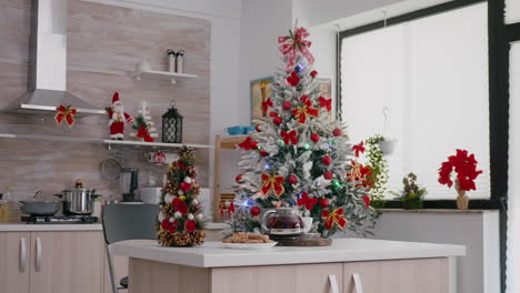 Empty-xmas-decorated-kitchen-with-nobody-in-it