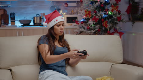 Sad-person-playing-video-games-with-controller-on-console