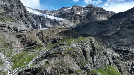 Aerial-upward-Drone-Shot-of-Fellaria's-Glacier---Valmalenco---Sondrio