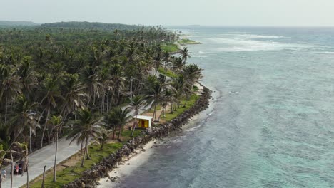 Malerische-Tropische-Inselküste-Von-San-Andres,-Kolumbien,-Luftaufnahme