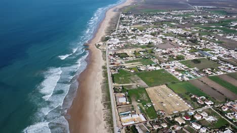 awesome-town-of-el-palmar-in-southern-spain,-good-waves-for-surfing