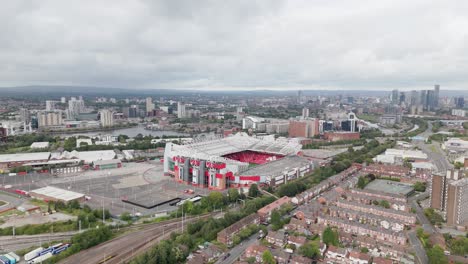 Panoramic-aerial-view-of-iconic-Old-Trafford-football-stadium-in-Manchester-city