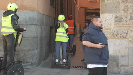 Tourists-use-Segway's-to-search-the-downtown-narrow-streets