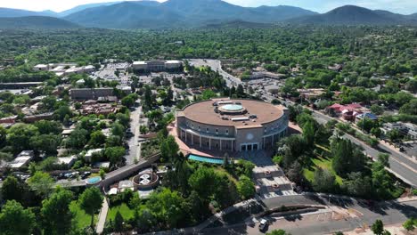 New-Mexico-capitol-building-in-downtown-Santa-Fe-during-summer
