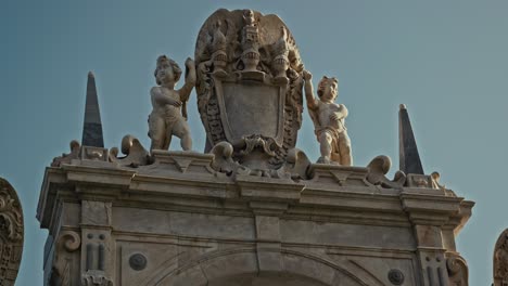 Baroque-Sculptures-Adorn-Castel-dell'Ovo,-Naples