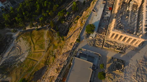 Overhead-aerial-slider-shot-from-the-Parthenon-to-the-old-amphitheatre