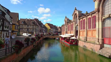 Sun-Shines-Bright-on-Covered-Market-in-Fishmongers-district-in-Colmar-City