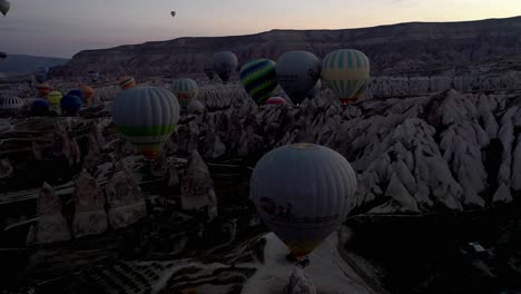Luftaufnahme-Der-Türkei-In-Kappadokien,-Heißluftballon-Cinematic-Aufnahme-Der-Türkei,-Kappadokien,-Bester-Ort
