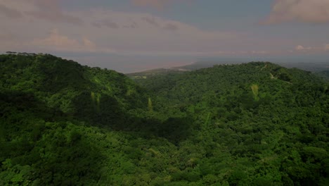 Magnificent-aerial-image-of-the-jungle-in-Bijagual,-showcasing-the-diverse-and-stunning-landscapes-of-Costa-Rica