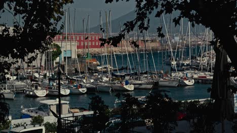 Marina-vista-at-Port-of-Naples,-Italy