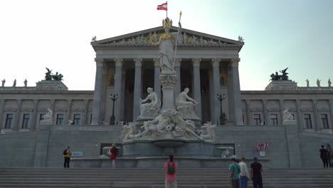 Fountain-and-Statues-in-Front-of-Austrian-Parliament