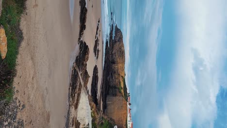 The-Almograve-Beach-With-Black-Basalt-Rocks-in-Alentejo-Coast,-Portugal