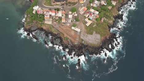 Rugged-Coast-Of-Cidade-Velha-Town-On-The-Island-of-Santiago,-Cape-Verde