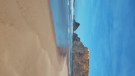 Playa-Praia-De-Odeceixe-Mar,-Océano-Atlántico,-Senderismo-Rota-Vicentina-El-Sendero-Del-Pescador