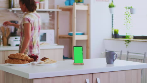 Mobiltelefon-Mit-Isoliertem-Grünem-Bildschirm