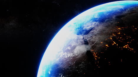 Realistische-Darstellung-Des-Planeten-Erde-Aus-Dem-Weltraum
