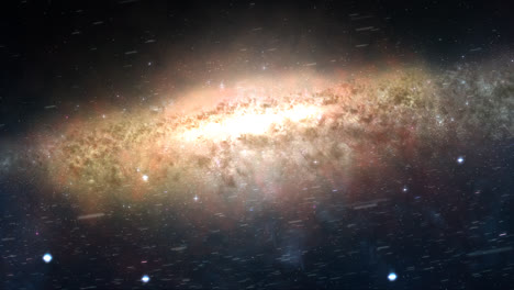 Spektakulärer-Blick-Auf-Eine-Leuchtende-Galaxie-–-Ein-Gravitativ-Gebundenes-System-Aus-Sternen,-Sternresten,-Interstellarem-Gas,-Staub-Und-Dunkler-Materie.-Nebel-Sind-In-Gruppen,-Cluster-Und-Superhaufen-Organisiert.