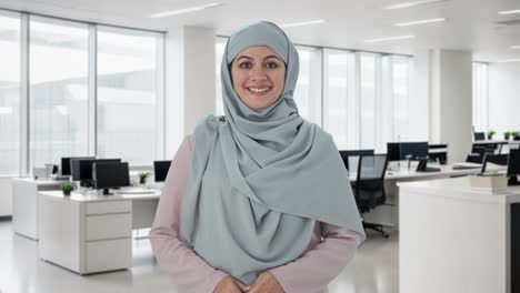 Feliz-Empresaria-Musulmana-Sonriendo-A-La-Cámara