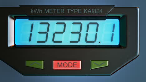 Electricity-measuring-device.-Typical-residential-digital-electric-meter-with-a-transparent-plastic-case-showing-household-consumption-in-kilowatt-hours.-Electric-power-usage.