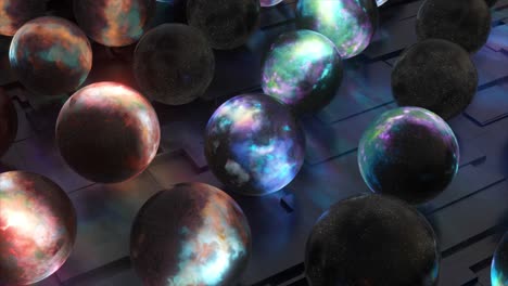 Abstract-concept.-Universe-close-up.-The-camera-zooms-out-and-shows-many-space-objects-in-the-shape-of-a-ball.-Multiverse.-3D-animation.