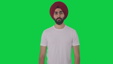 Hombre-Indio-Sikh-Serio-Mirando-Pantalla-Verde