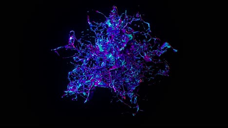 Neon-liquid-tendrils-in-3D-animation,-twisting-in-a-chaotic-dance,-illuminated-with-vibrant-pink-and-blue-highlights