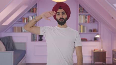 Stolzer-Sikh-Indianer-Grüßt