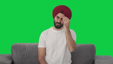 Hombre-Indio-Sikh-Enojado-Gritando-En-Alguien-Pantalla-Verde