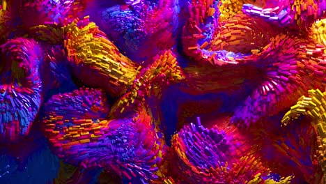 3D-Hintergrund-Mit-Surrealer-Bewegung,-Die-Festliche,-Wellige-Partybälle,-Kugelpartikel,-Flüssige-Substanz-In-Violetter-Farbverlaufsfarbe-Bewegt