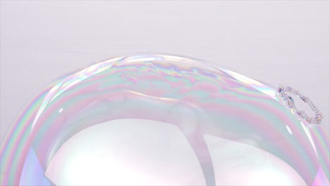 Una-Brillante-Burbuja-De-Jabón-Explota-En-Animación-3D,-Una-Danza-De-Fragmentos-Iridiscentes.-Camara-Lenta