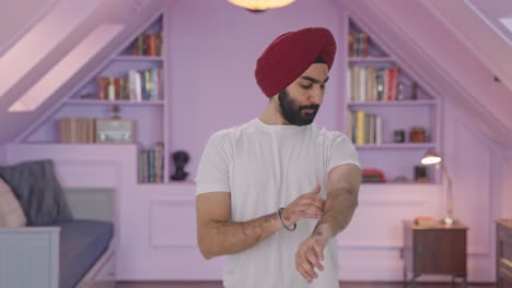 Confident-Sikh-Indian-man-getting-ready