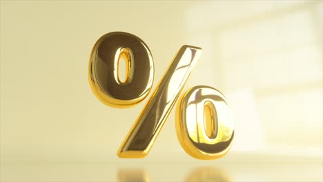 Goldenes-Prozentsymbol-Im-Luxuriösen-Stil,-3D-Animation.