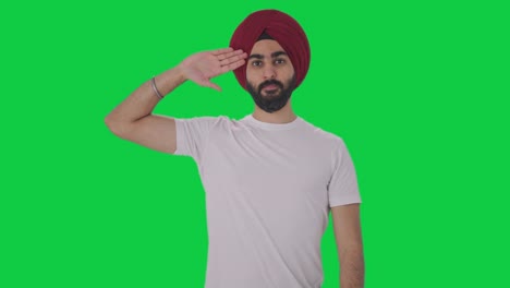 Stolzer-Sikh-Indianer-Salutiert-Auf-Grünem-Bildschirm